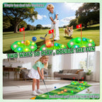 Mini Golf Set Light-Up Balls Adjustable Putter Large Mat