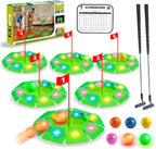 Mini Golf Set Light-Up Balls Adjustable Putter Large Mat