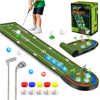 Mini Golf Set Light-Up Mat 2.44m Durable Clubs