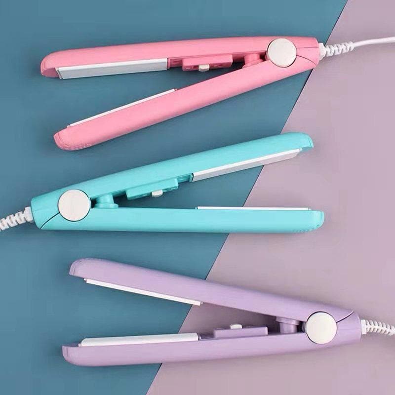 Mini Hair Straightener Tourmaline Ceramic Plates 30-Second Heat-Up