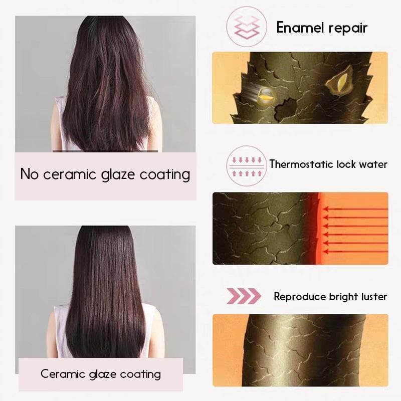 Mini Hair Straightener Tourmaline Ceramic Plates 30-Second Heat-Up