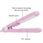 Mini Hair Straightener Tourmaline Ceramic Plates 30-Second Heat-Up