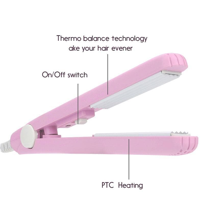 Mini Hair Straightener Tourmaline Ceramic Plates 30-Second Heat-Up