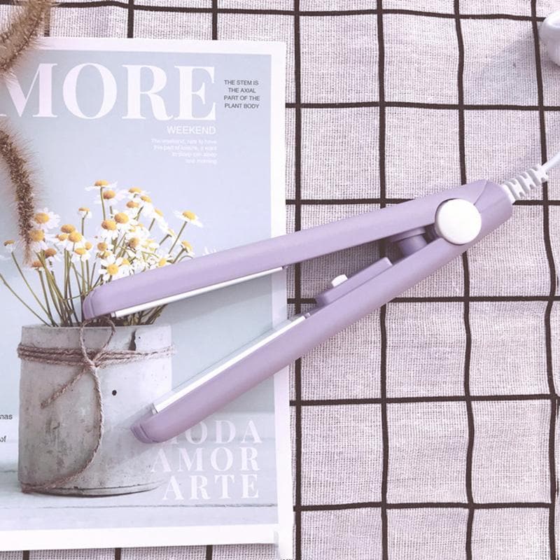 Mini Hair Straightener Tourmaline Ceramic Plates 30-Second Heat-Up