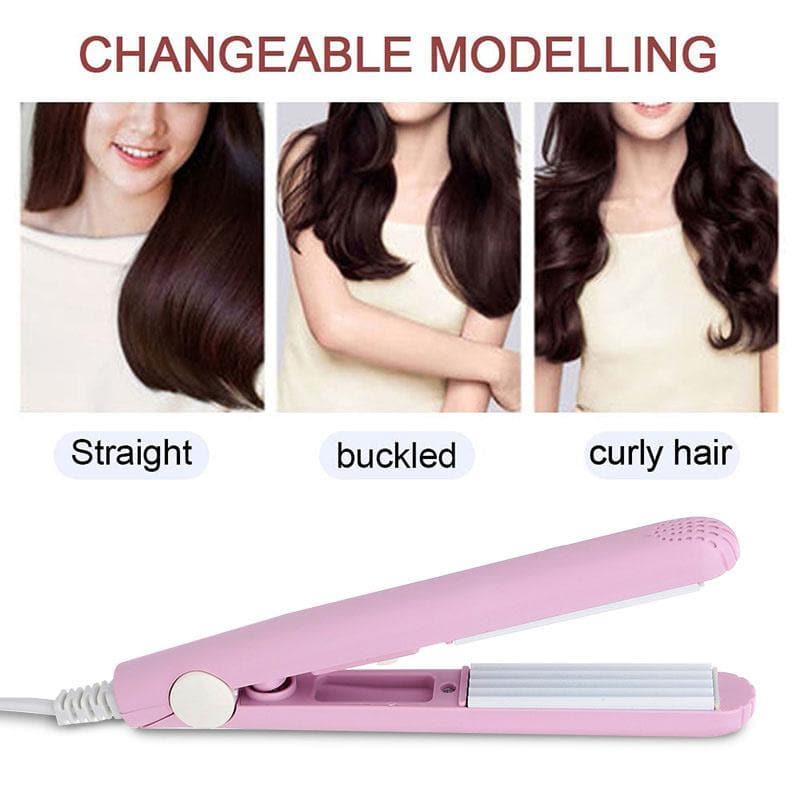Mini Hair Straightener Tourmaline Ceramic Plates 30-Second Heat-Up