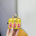Mini Handbag Charm Birkin-Inspired Platinum Finish