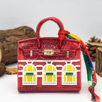 Mini Handbag Charm Birkin-Inspired Platinum Finish