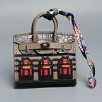 Mini Handbag Charm Birkin-Inspired Platinum Finish
