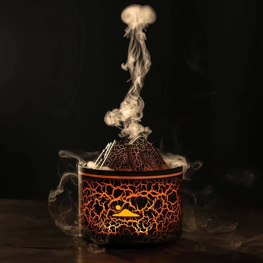 Mini Humidifier Volcano Design Color-Changing LED USB-Powered