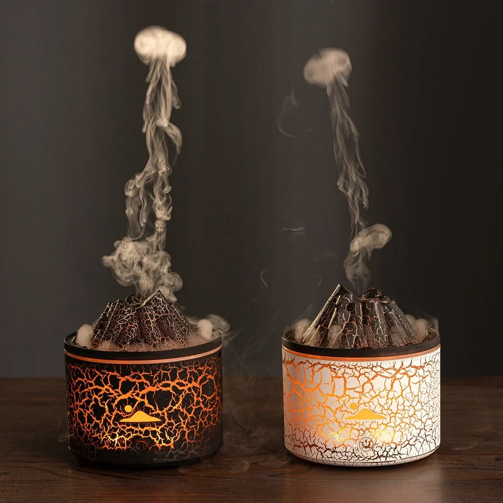 Mini Humidifier Volcano Design Color-Changing LED USB-Powered