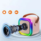 Mini Karaoke Speaker Portable Bluetooth Two Wireless Microphones