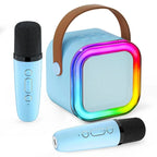 Mini Karaoke Speaker Portable Bluetooth Two Wireless Microphones