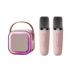 Mini Karaoke Speaker Portable Bluetooth Two Wireless Microphones