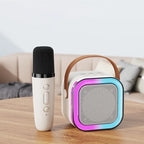 Mini Karaoke Speaker Portable Bluetooth Two Wireless Microphones
