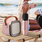 Mini Karaoke Speaker Portable Bluetooth Two Wireless Microphones