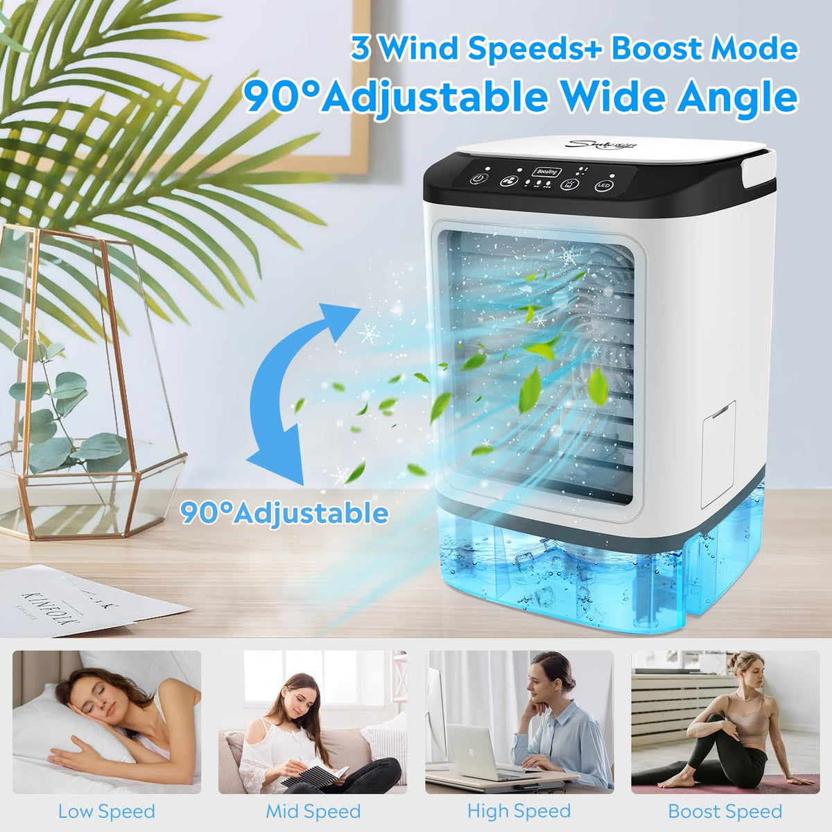 Mini Portable Air Conditioner 4-in-1 USB-Powered Quiet