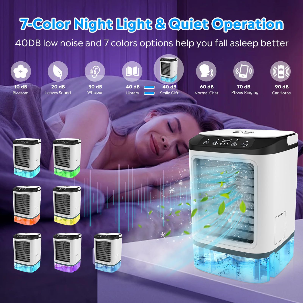 Mini Portable Air Conditioner 4-in-1 USB-Powered Quiet