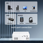 Mini Projector Full HD 1080P Built-In Speaker USB Powered