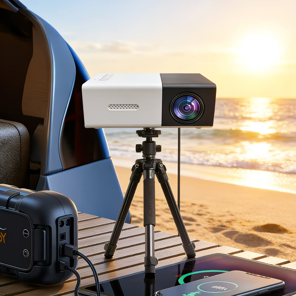 Mini Projector Full HD 1080P Built-In Speaker USB Powered