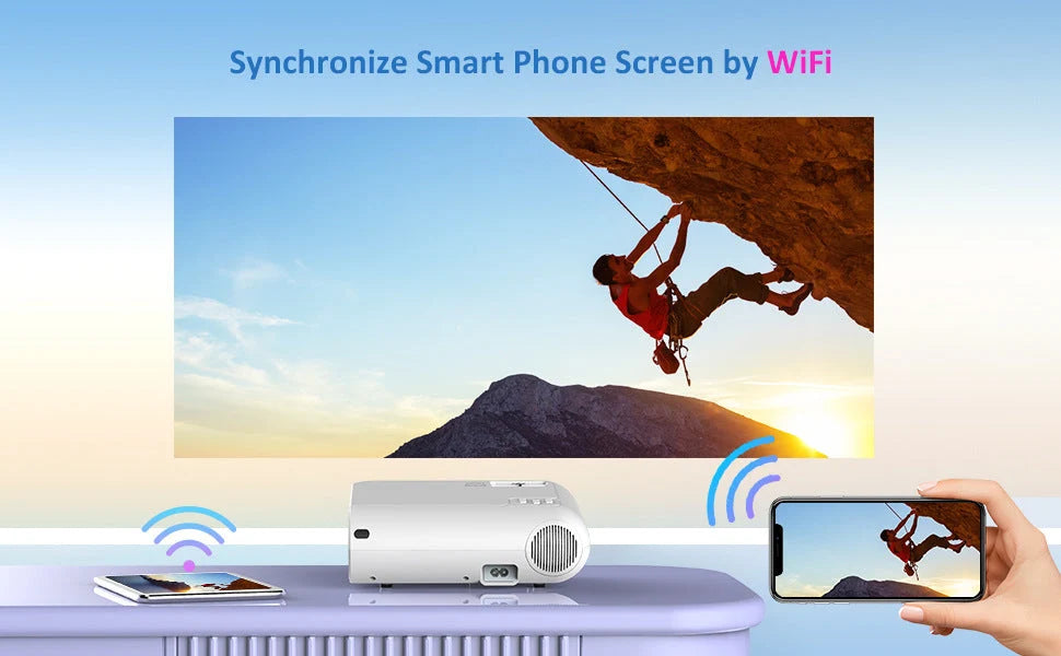 Mini Projector Portable 720P Wireless Mirroring 4200 Lumens