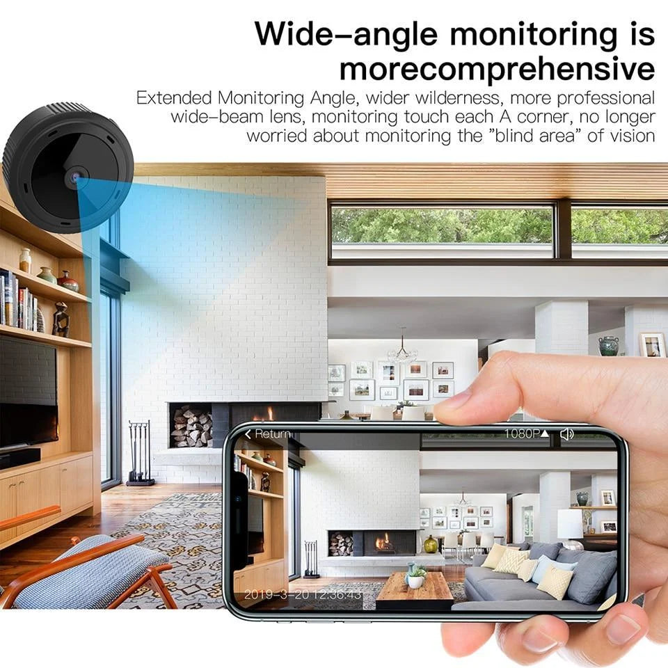 Mini Security Camera WiFi App-Controlled Night Vision & Motion Detection
