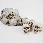 Mini Skull Decorations Set of 10 White Finish