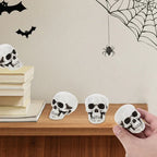 Mini Skull Decorations Set of 10 White Finish