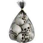 Mini Skull Decorations Set of 10 White Finish