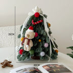 Mini Tabletop Tree 13.8 Inch Pom-Pom & Teddy Bear