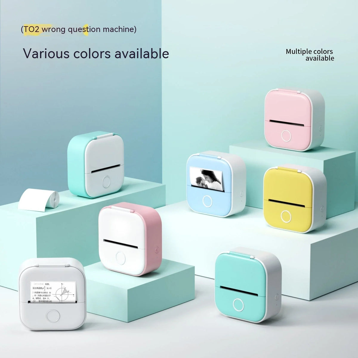 Mini Thermal Label Printer Inkless Bluetooth 1000mAh Battery
