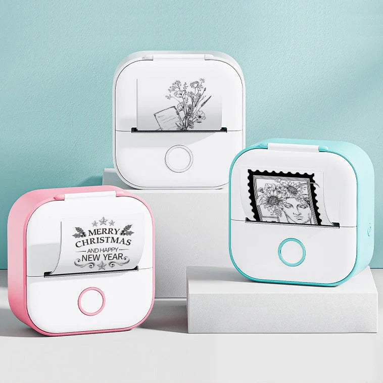 Mini Thermal Label Printer Inkless Bluetooth 1000mAh Battery