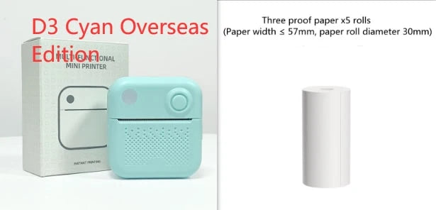 Mini Thermal Printer Bluetooth Ink-Free Portable