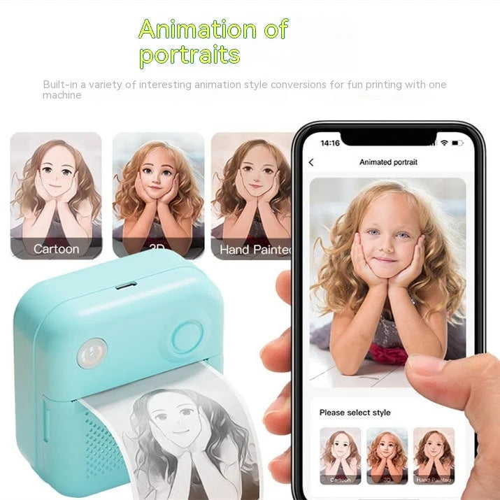 Mini Thermal Printer Bluetooth Ink-Free Portable