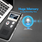 Mini Voice Recorder Voice-Activated USB Rechargeable 64 GB