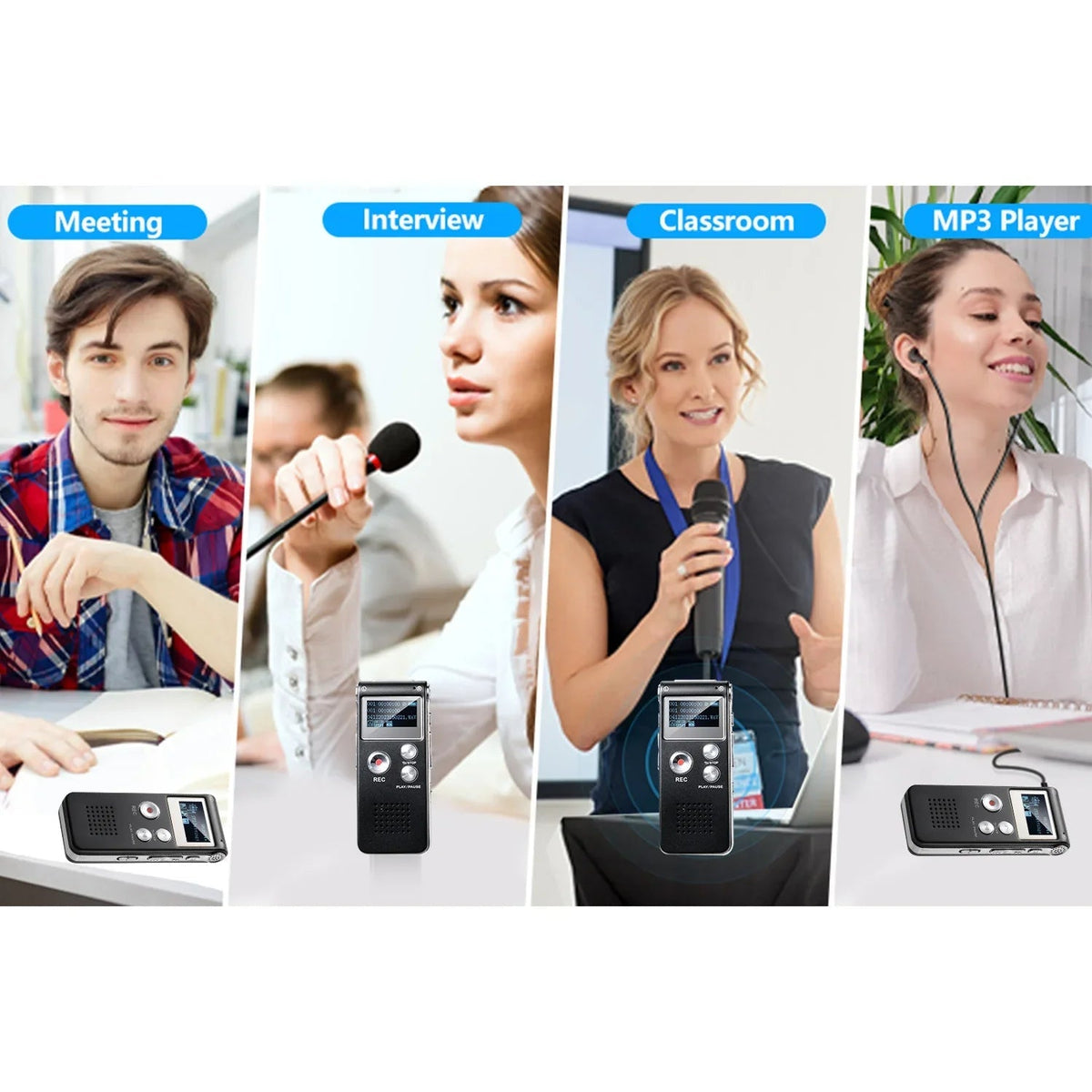 Mini Voice Recorder Voice-Activated USB Rechargeable 64 GB