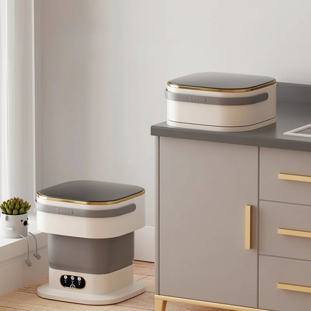 Mini Washing Machine Foldable Space-Saving Front Loading