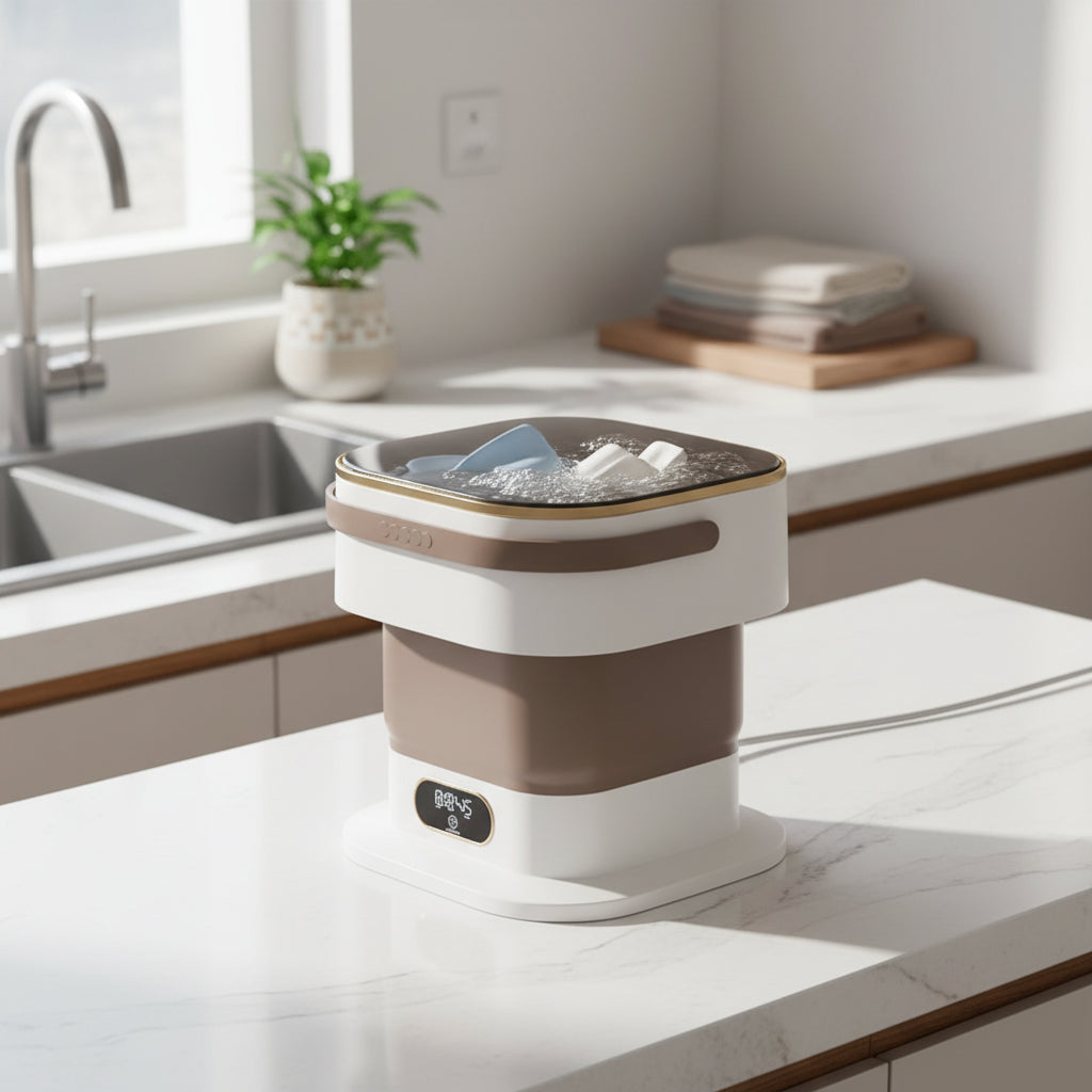 Mini Washing Machine Foldable Space-Saving Front Loading