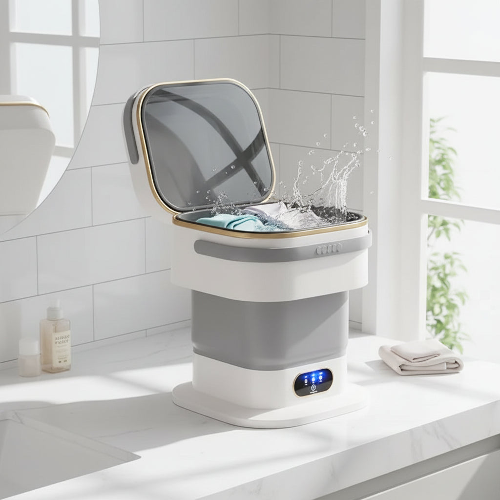 Mini Washing Machine Foldable Space-Saving Front Loading