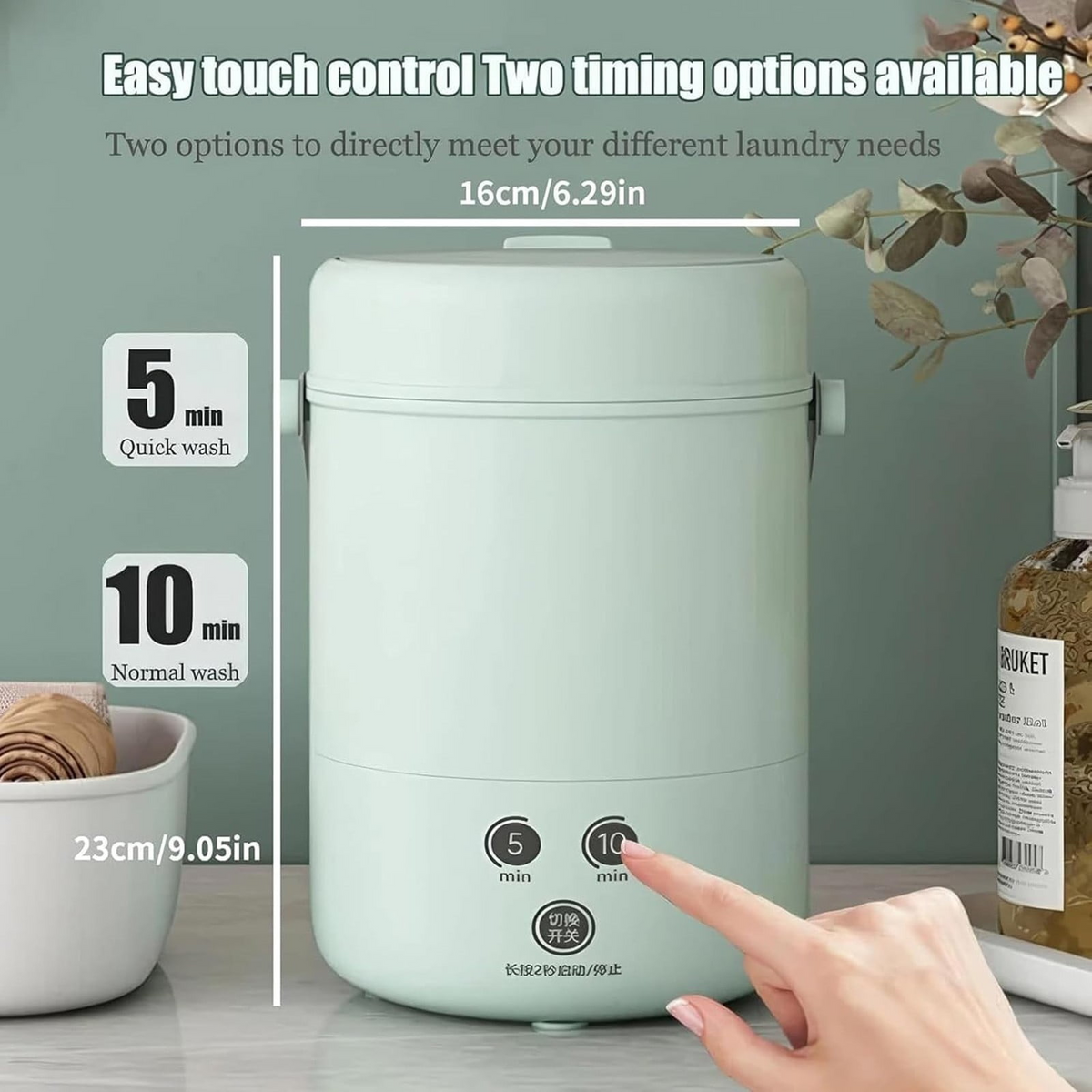 Mini Washing Machine Quick Wash Cycles & Gentle Impeller Travel Size
