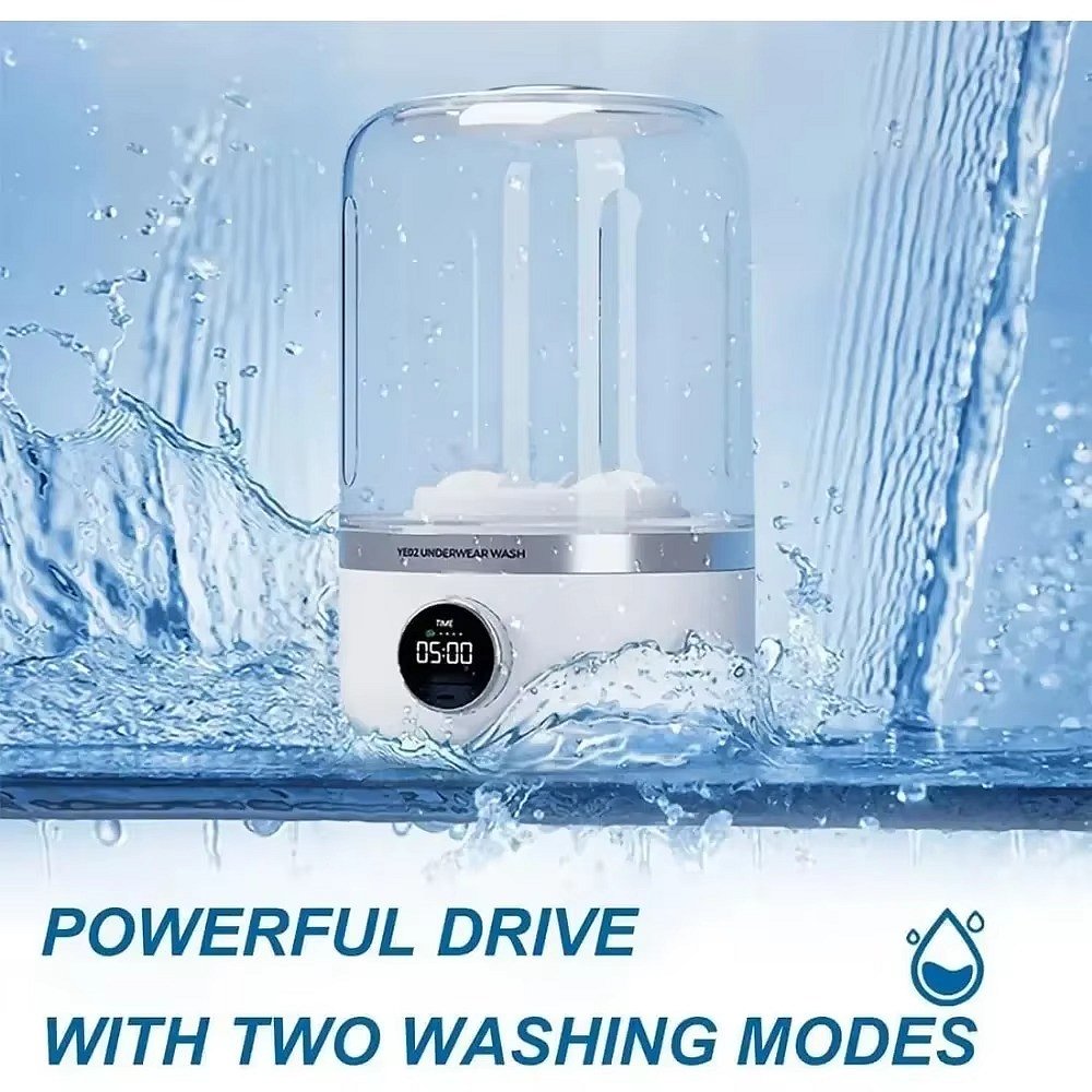 Mini Washing Machine USB Rechargeable Dual Modes Turbine Pulsator