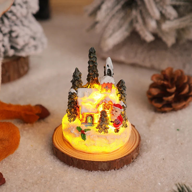 Miniature Snow Scene Light Handcrafted Soft LED No Batteries