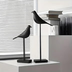 Minimal Monochrome Ceramic Bird Figurine (Two Sizes)