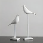 Minimal Monochrome Ceramic Bird Figurine (Two Sizes)