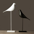 Minimal Monochrome Ceramic Bird Figurine (Two Sizes)