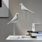 Minimal Monochrome Ceramic Bird Figurine (Two Sizes)