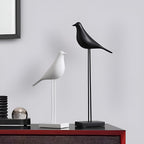 Minimal Monochrome Ceramic Bird Figurine (Two Sizes)