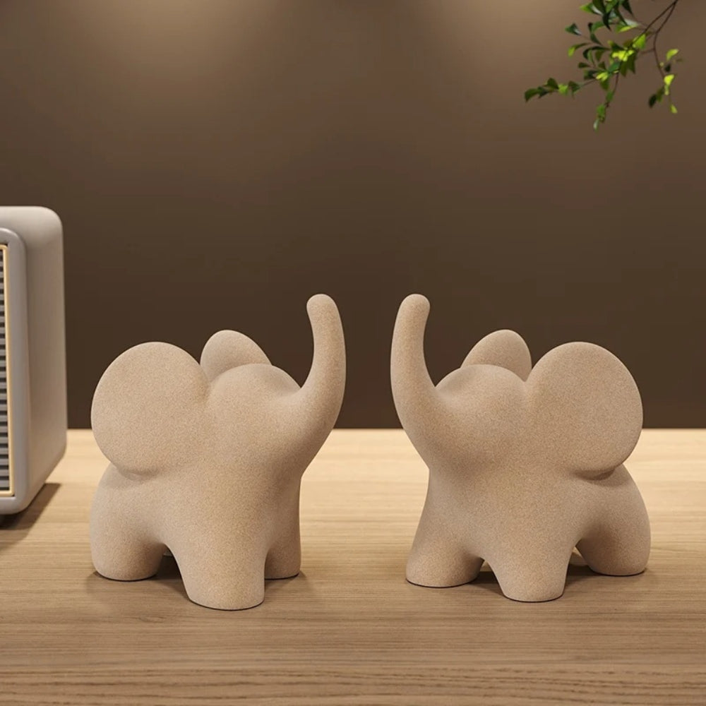 Minimalist Matte Resin Elephant Figurine