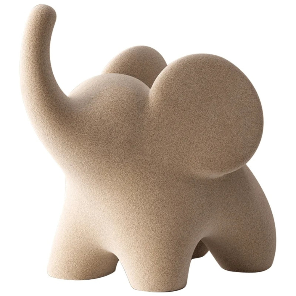 Minimalist Matte Resin Elephant Figurine