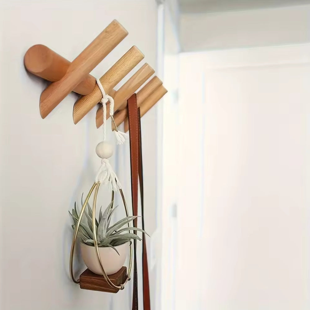 Minimalist Nordic Solid Wood Wall Coat Rack