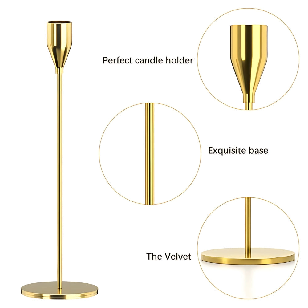 Minimalist Polished Stainless Steel Candle Holder Set (3-Piece)
